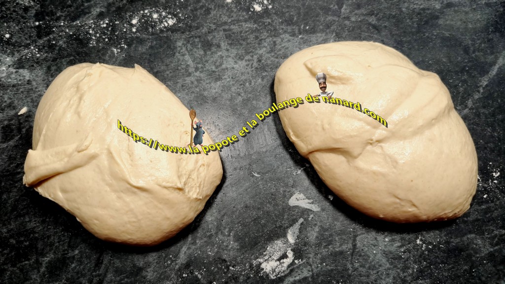 Diviser la pâte en deux morceaux de même poids