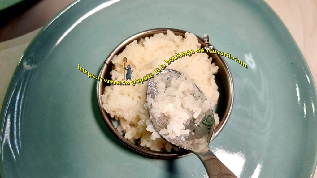 Dresser le riz dans un cercle de 10 cm de diamètre