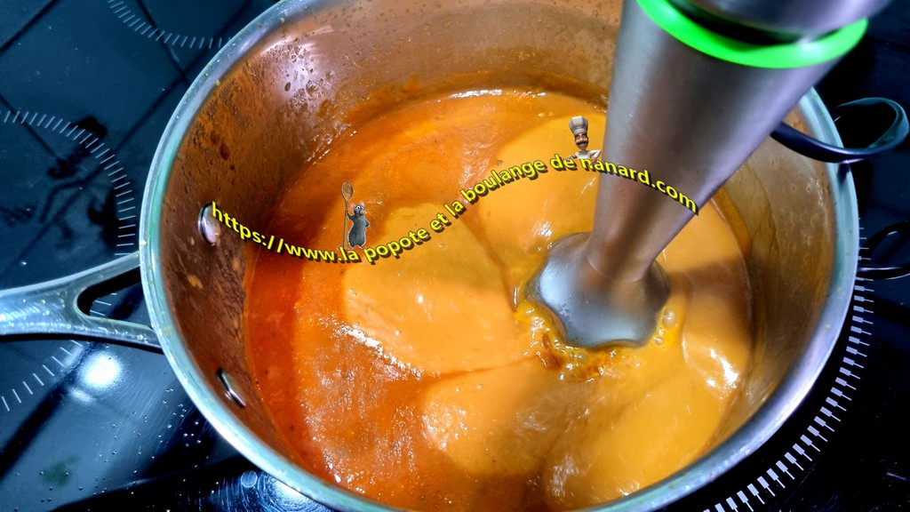 Mixer la sauce au mixeur plongeant puis rectifier l\\\'assaisonnement à votre convenance