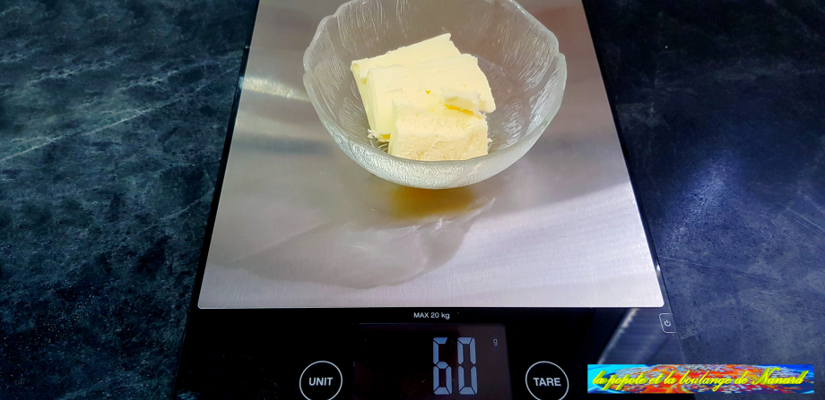 Peser précisément 60 gr de beurre