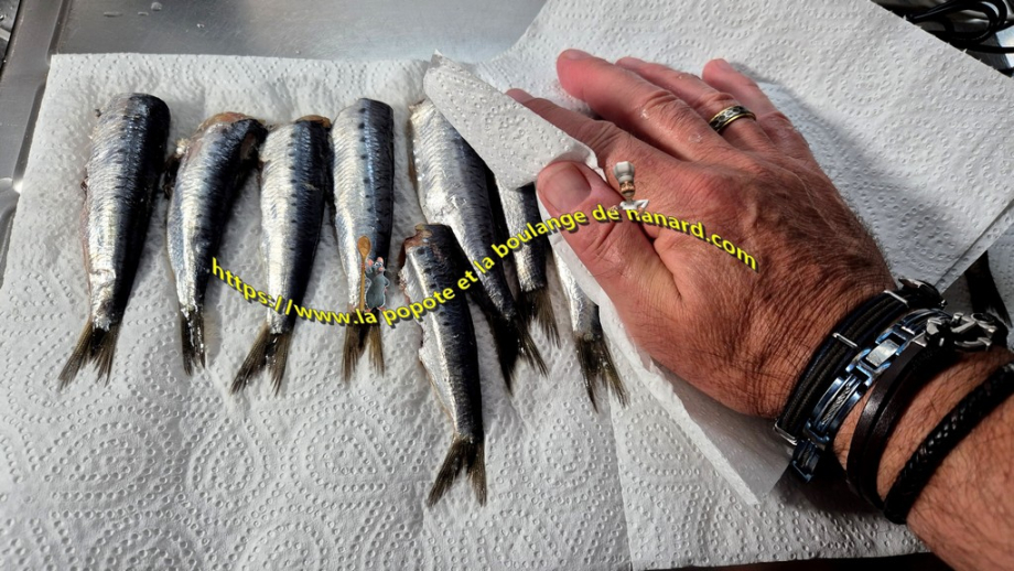 Rincer puis essuyer délicatement les sardines