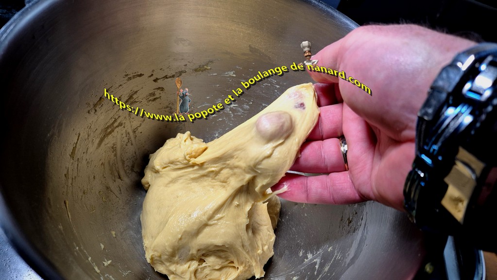 Signe d\\\'un bon pétrissage, la pâte ne se déchire pas facilement