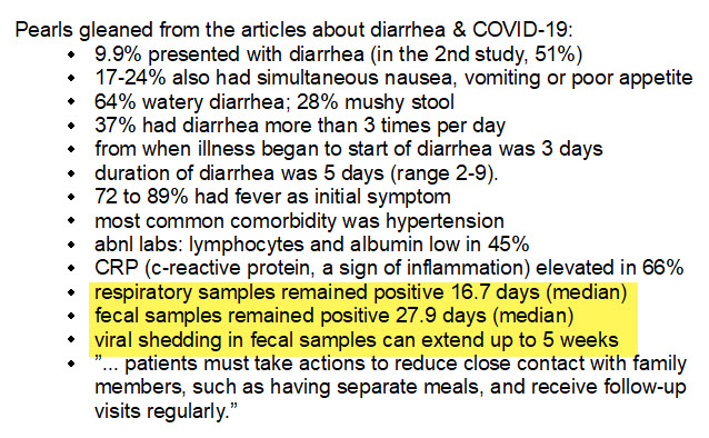 My pearls on diarrhea and COVID-19