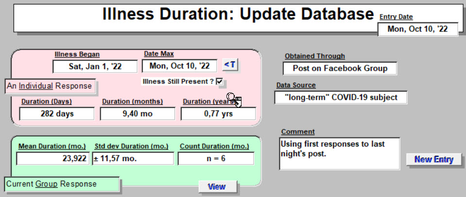 Update Duration 1 thru 6