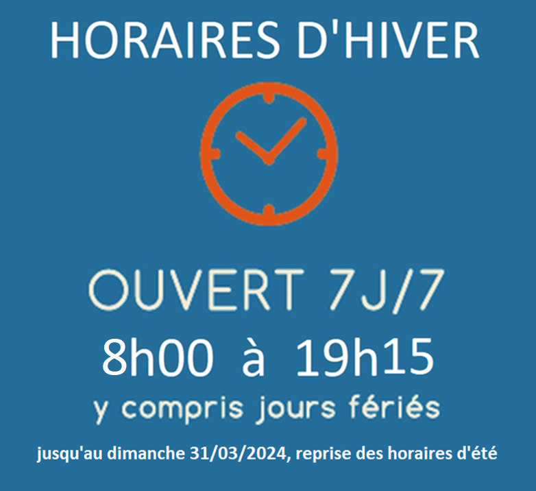 Horaires hiver 2024