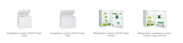 Une gamme de dispositifs de congélation et de réfrigération