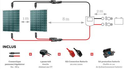 kit de connexion complet pour 2 panneaux solaires