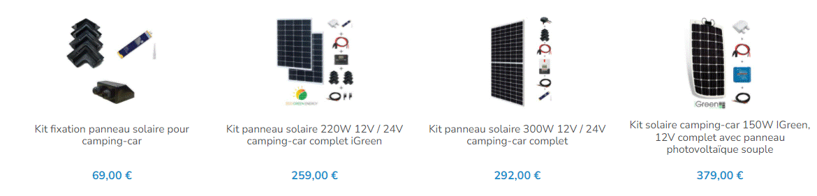 Des kits solaires camping-car