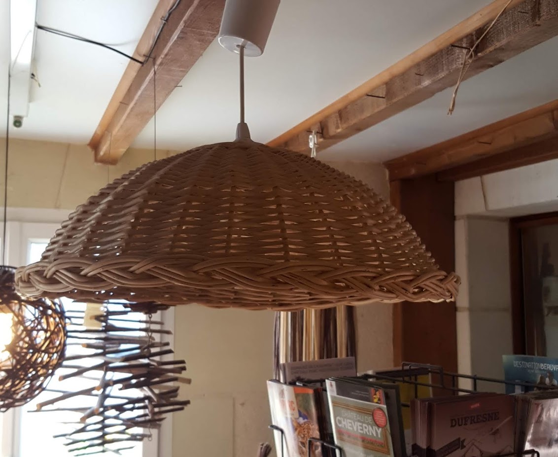 lampe chapeau chinois cône abat - jour osier plafonnier en osier luminaire suspension vintage chevet design applique murale rotin 7 