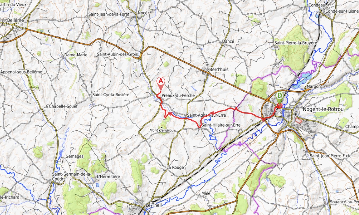Étape 1: Nogent le Rotrou à Préaux du Perche