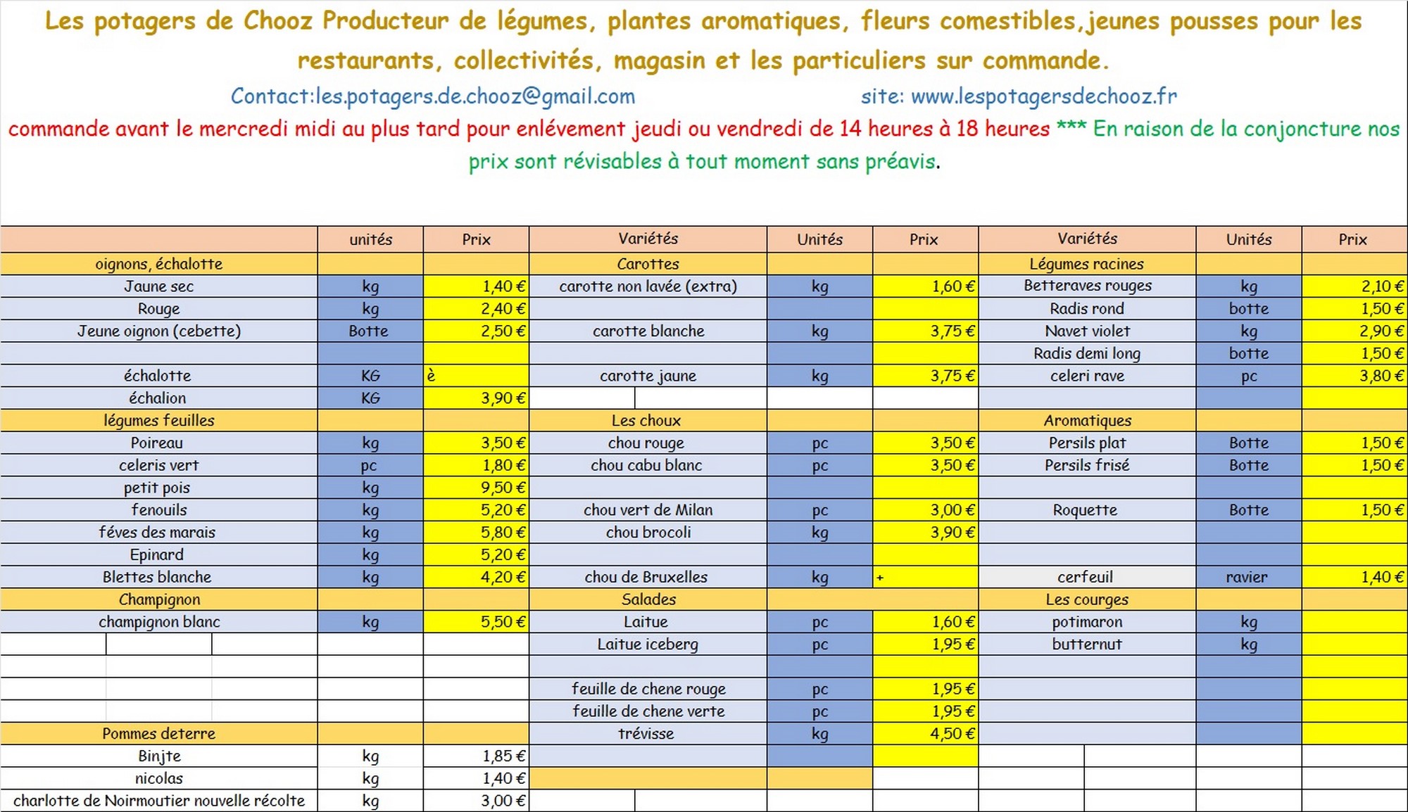 légumes semaine 16 bis