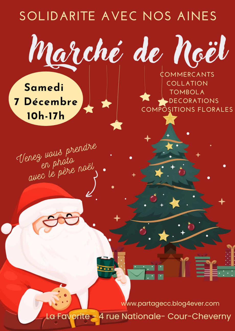 Carte fête Noël père noël rouge sapin (2)