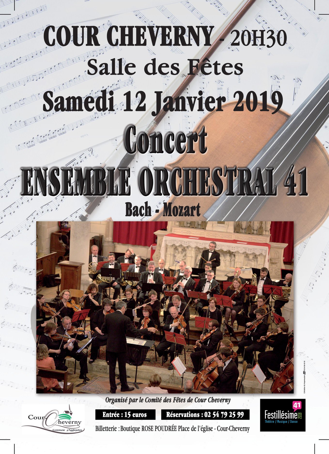 Concert de musique classique organisé par le comité des Fêtes de Cour-Cheverny