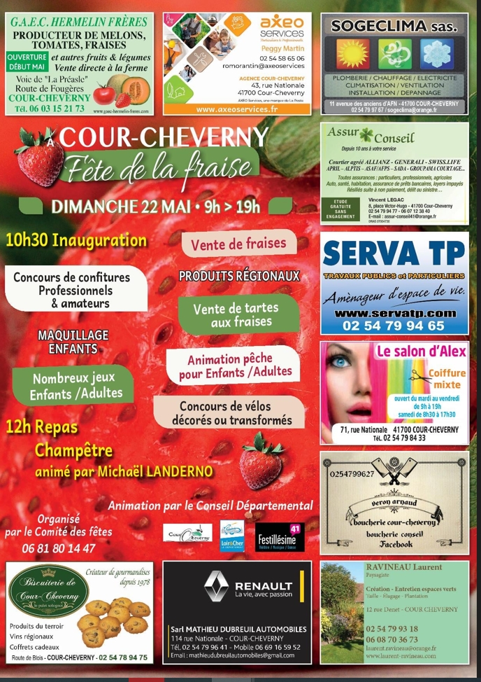 Fête de la fraise du comité des Fêtes de Cour-Cheverny