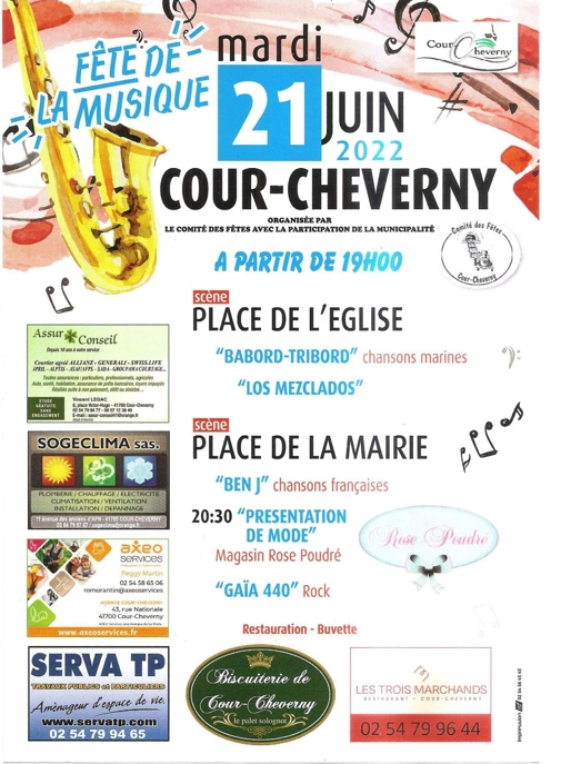 Fête de la musique organisée par le comité des Fêtes de Cour-Cheverny