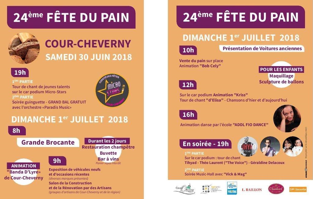 Fête du pain par le Comité des Fêtes de Cour-Cheverny