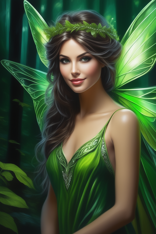 oil-painting-a-beautiful-fit-petite-green-spring-fairy-in-a-dark-forest-fit-legs-thick-neglected--609827174