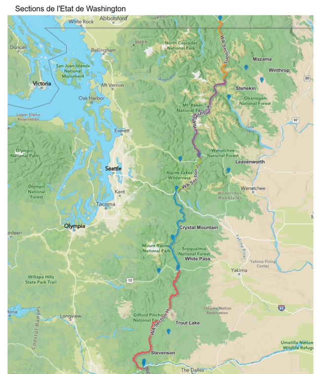 Sections de l'Etat de Washington