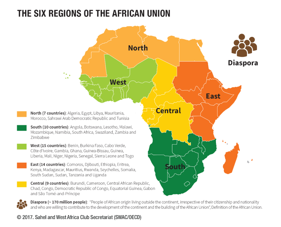 african diaspora 6th region map