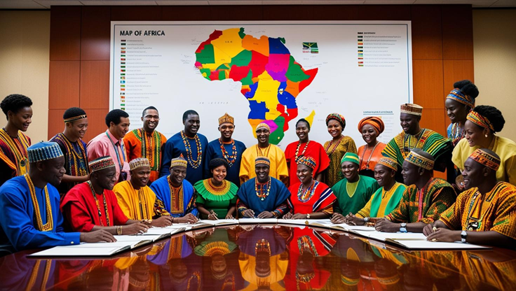 group of africans round table small