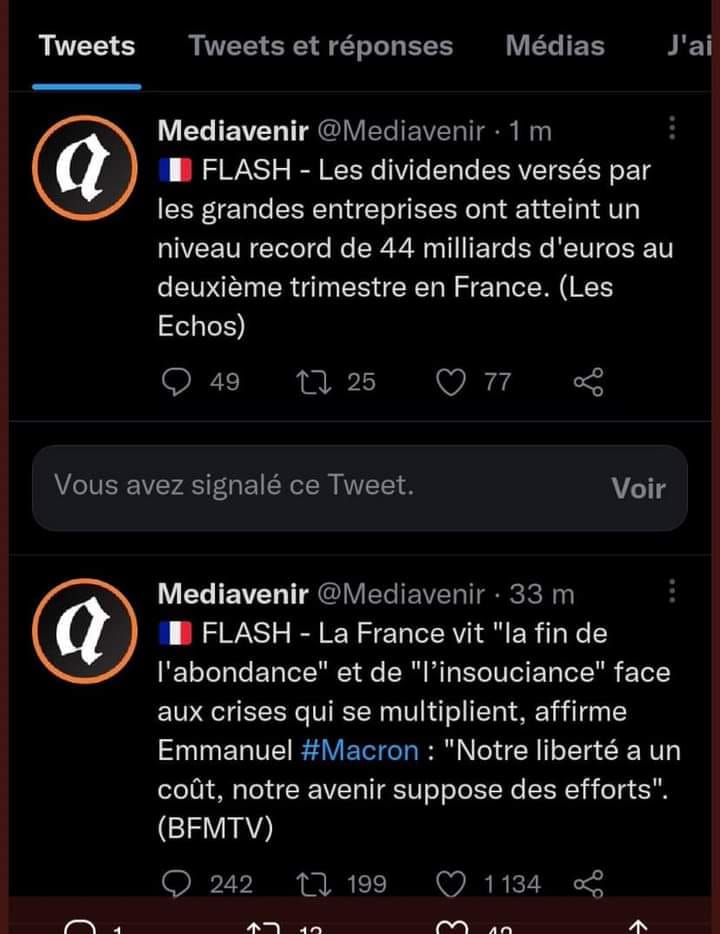 000 Quand t’es à fond vers la fin de l’abondance ! 32 minutes entre ces deux Tweets