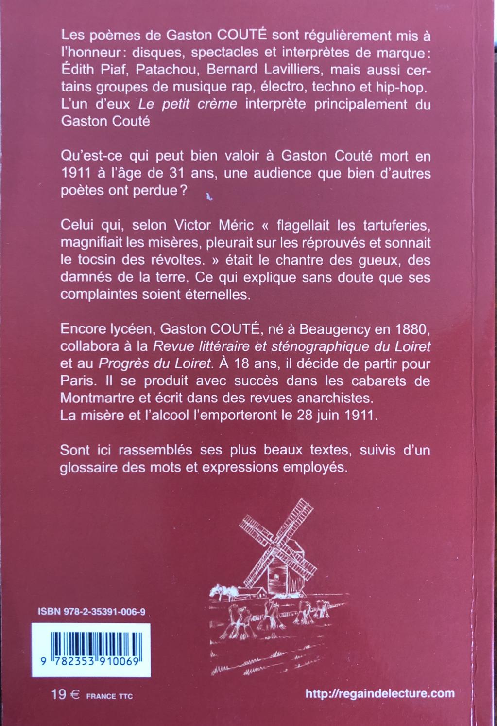 COUTE - Gaston Couté ses plus beaux texte 4ème couv IMG_1370